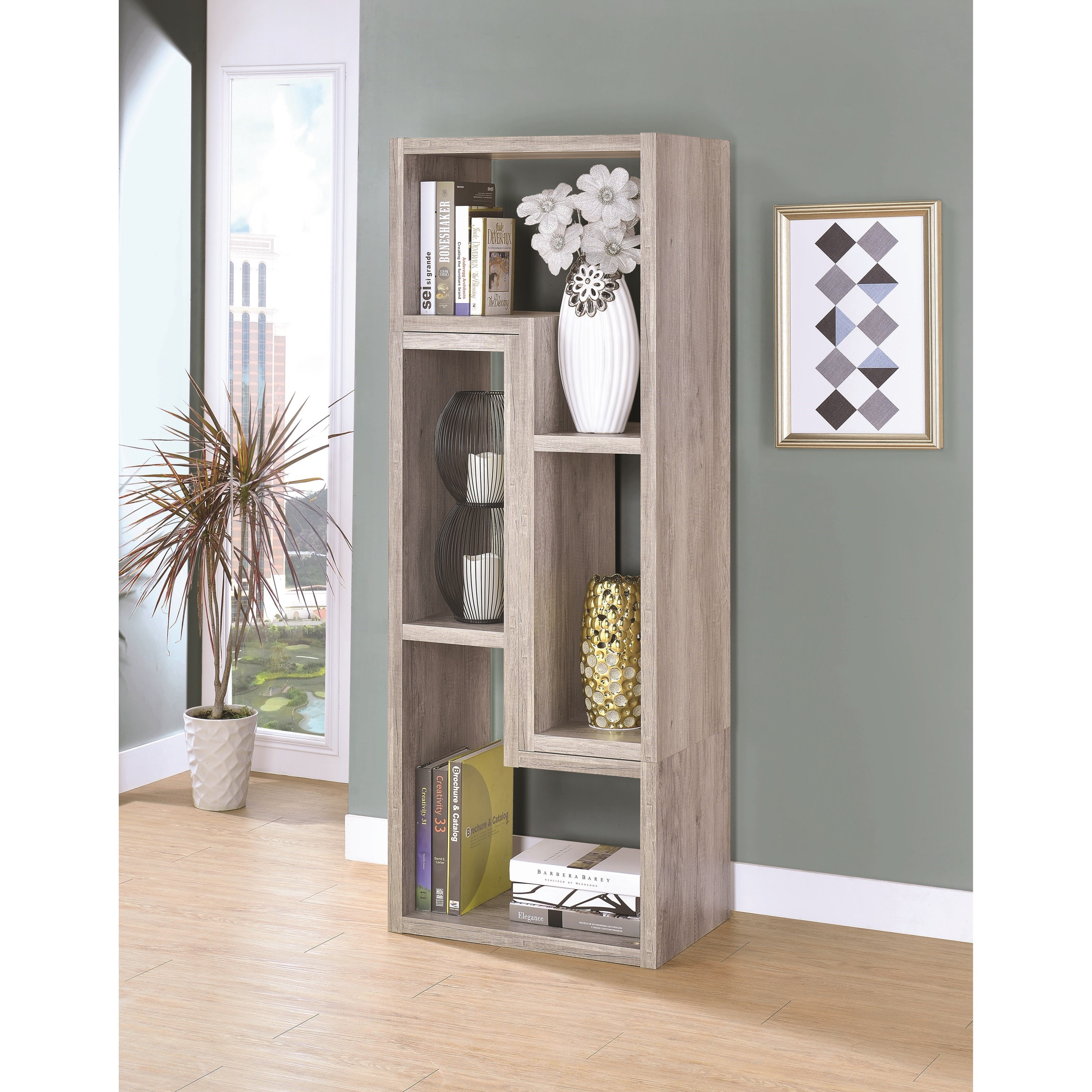 Weathered driftwood outlet tv stand